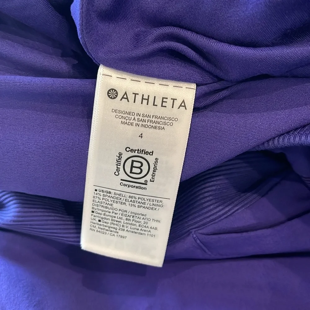 NWT Athleta Brooklyn Lined Pants Royal Purple Athleisure Pilates 4 High Rise - Picture 10 of 11